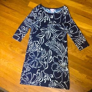 Lilly Pulitzer navy print sweater dress Sz Small